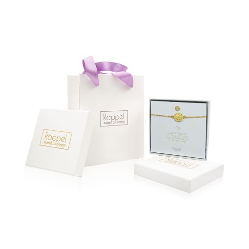 צמיד מזל גדי ציפוי זהב בקופסה עם שקית תואמת - מוכן למתנה