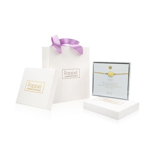 צמיד מזל טלה ציפוי זהב בקופסה עם שקית תואמת - מוכן למתנה