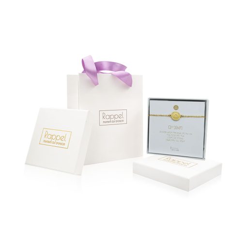 צמיד מזל מאזניים ציפוי זהב בקופסה עם שקית תואמת - מוכן למתנה