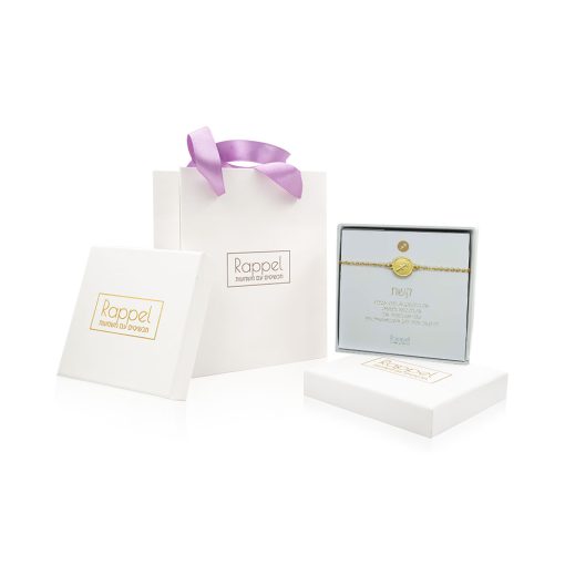 צמיד מזל קשת ציפוי זהב בקופסה עם שקית תואמת - מוכן למתנה